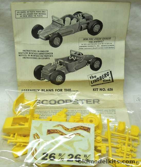 Lindberg 1/32 Scoopster / Kookie Contender Ford T Bucket Hot Rod - Bagged, 626 plastic model kit